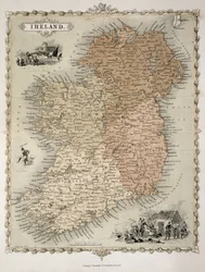 Karte von Irland, veröffentlicht um 1850